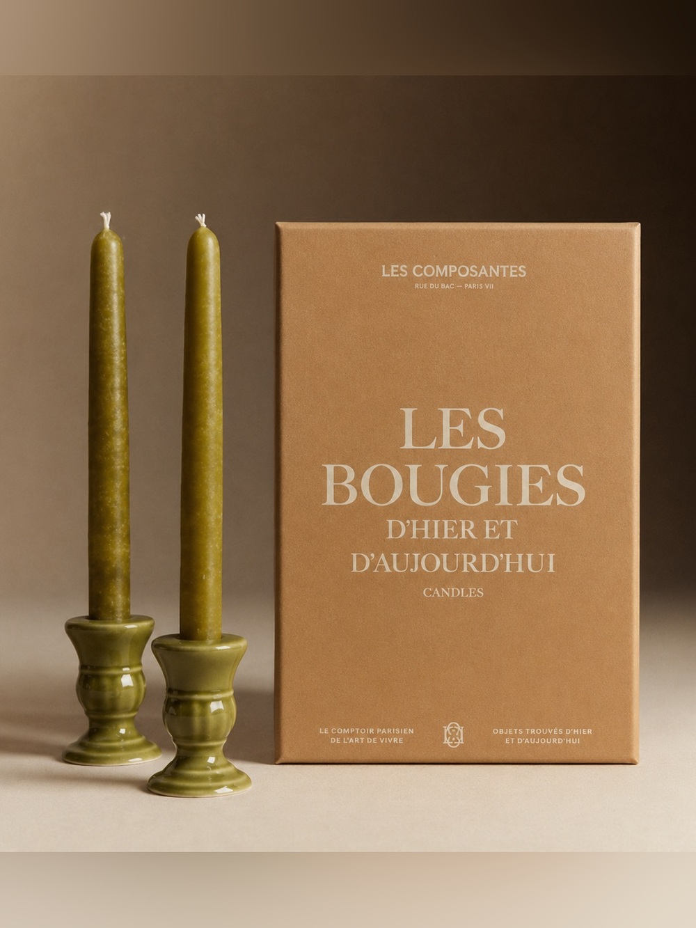 NEW Sézane Les Composantes Piano Candle Holder & Taper Set – Sage